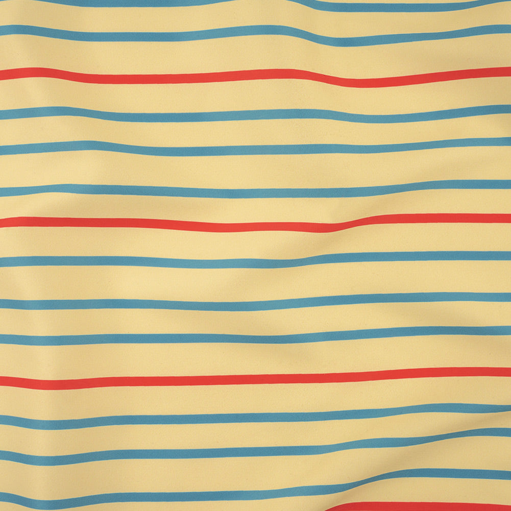 Sara Campbell Cream, Blue and Red Striped Polyester Woven - Joann Fabrics