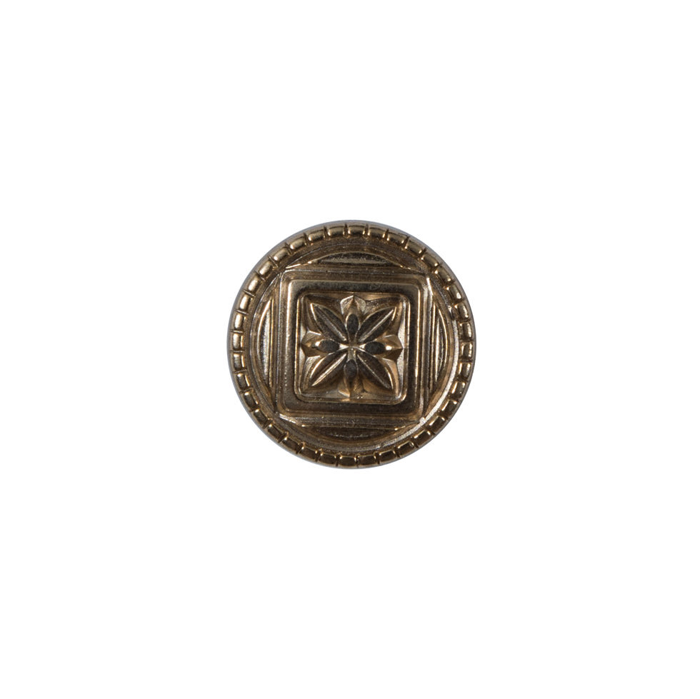 Gold Floral Etched Metal Shank Back Button - 24L/15mm - Joann Fabrics