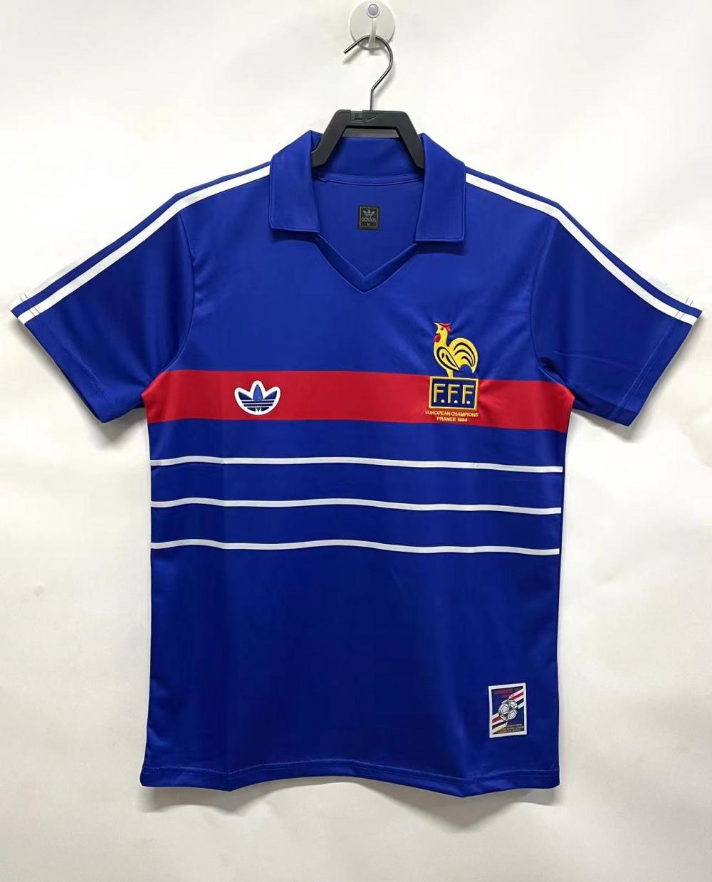 1984 Retro France Home Football Shirt 1:1 Thai Quality
