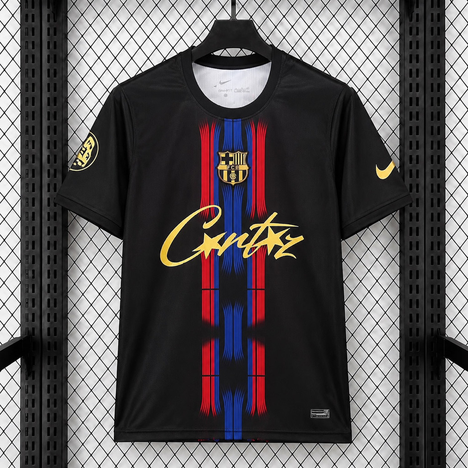 Barcelona 26-27 x Corteiz Black Special Jersey - Fans Version - UnitedFutballJersey