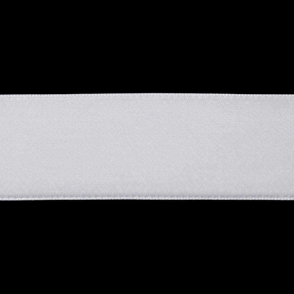 Japanese White Velvet Ribbon with Satin Backing - 1