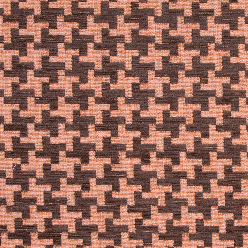 Chocolate/Tiger Lily Houndstooth Chenille - Joann Fabrics