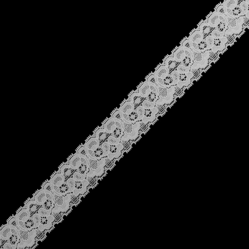 White Stretch Lace Trim - 1.25