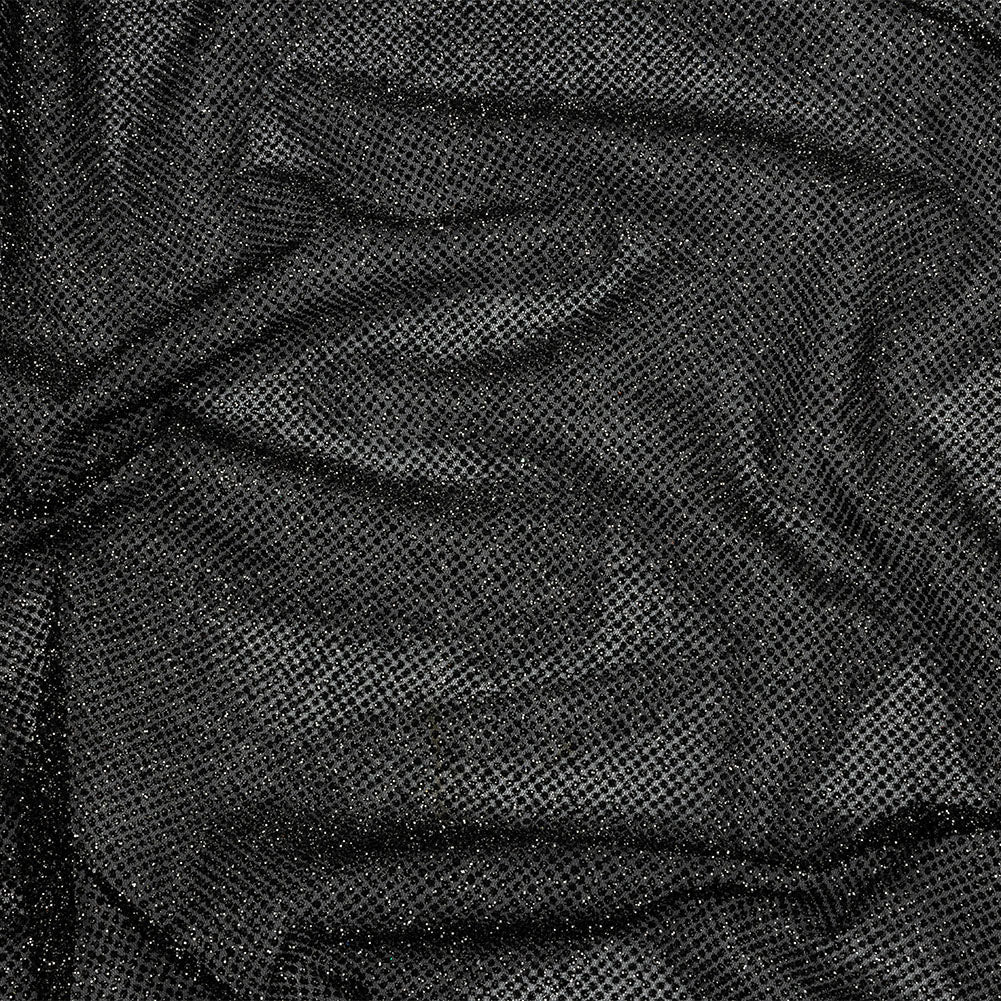 3D Puffy Glitter Tulle - Black and Silver Packed Polka Dots - Joann Fabrics
