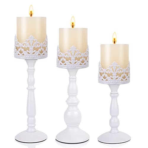 Candle Holders for Pillar Candles Set of 3 Gold Vintage Tall Candle ...