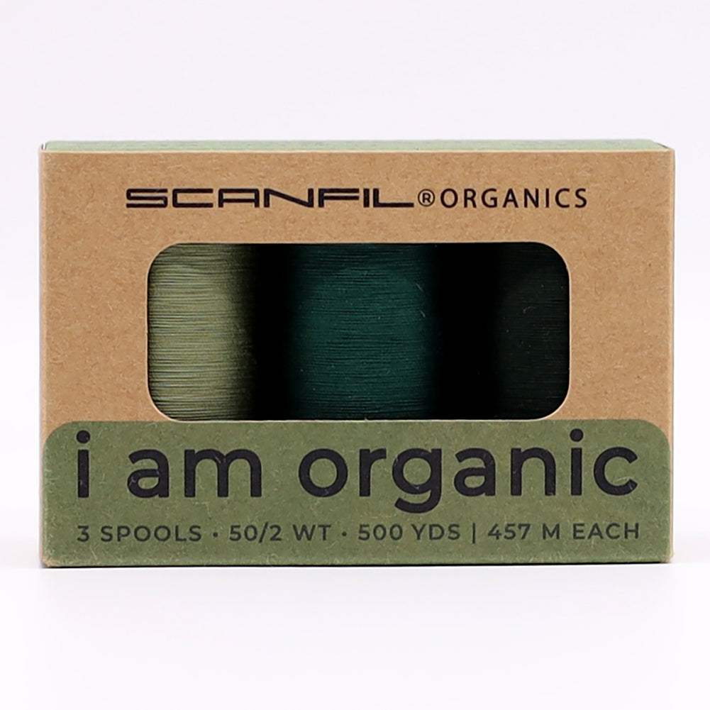SCANFIL® 50wt Organic Pima Cotton Thread Trio Set - 3ct 500yd Spools - Foresty Greens - Joann Fabrics