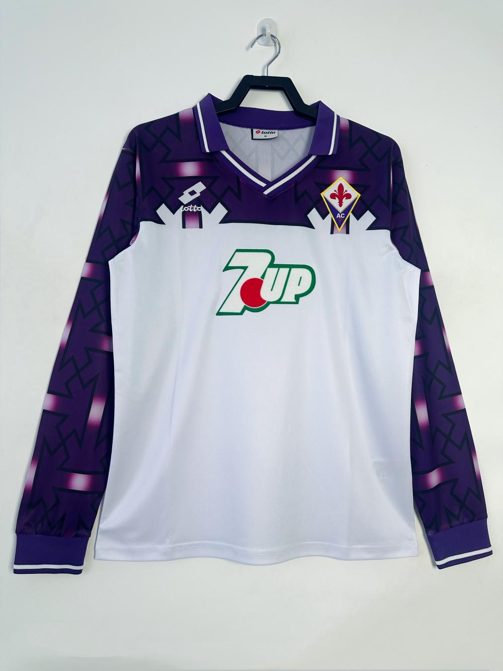1992/1993 Retro Long Sleeve Fiorentina Away Soccer Jersey 1:1 Thai Quality