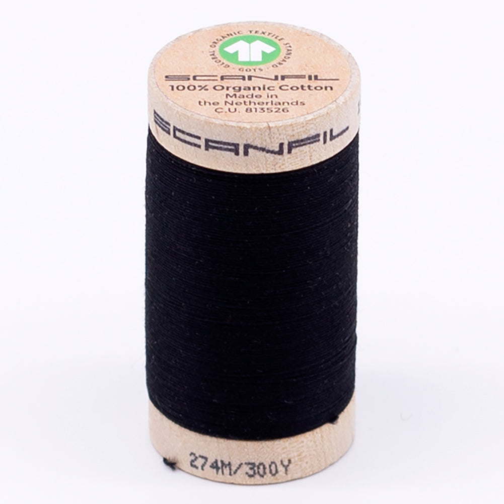 SCANFIL® 30wt Organic Pima Cotton Thread 300 yds - 4808 Jet Black - Joann Fabrics