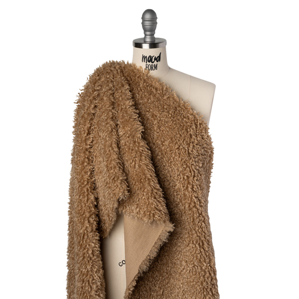 Curly Poodle Recycled Polyester Faux Fur - Warm Beige - Joann Fabrics