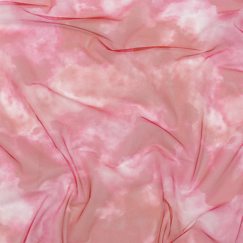 Pink and Red Abstract Watercolor Printed Tulle - Joann Fabrics