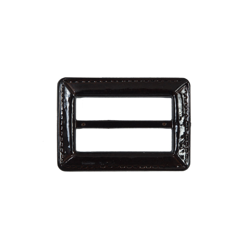 Dark Brown Laquered Leather Buckle - 2