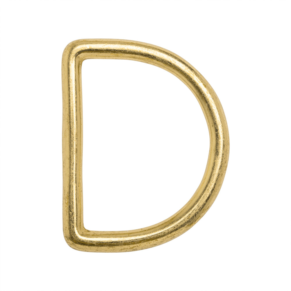 Polished Gold Metal Sharp Corners D-Ring - 1.5