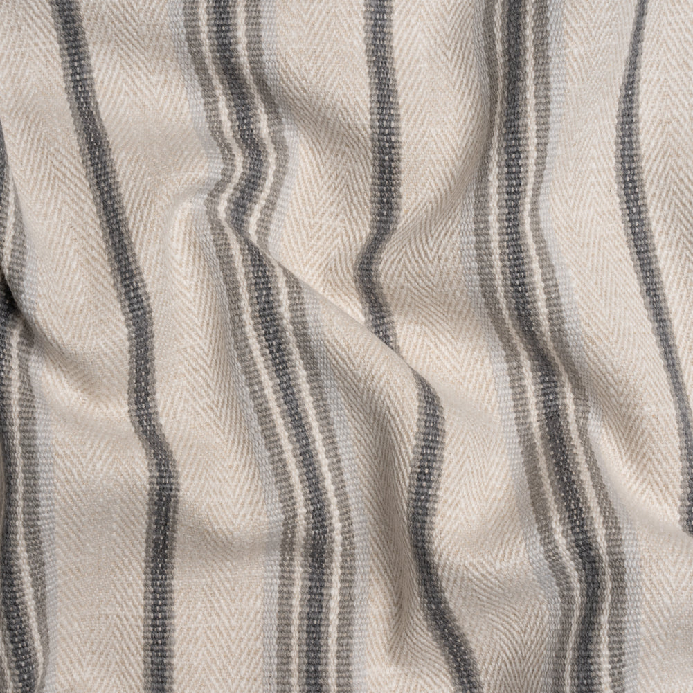 Polyester and Cotton Twill - Slate Herringbone Stripes - British Imported - Joann Fabrics