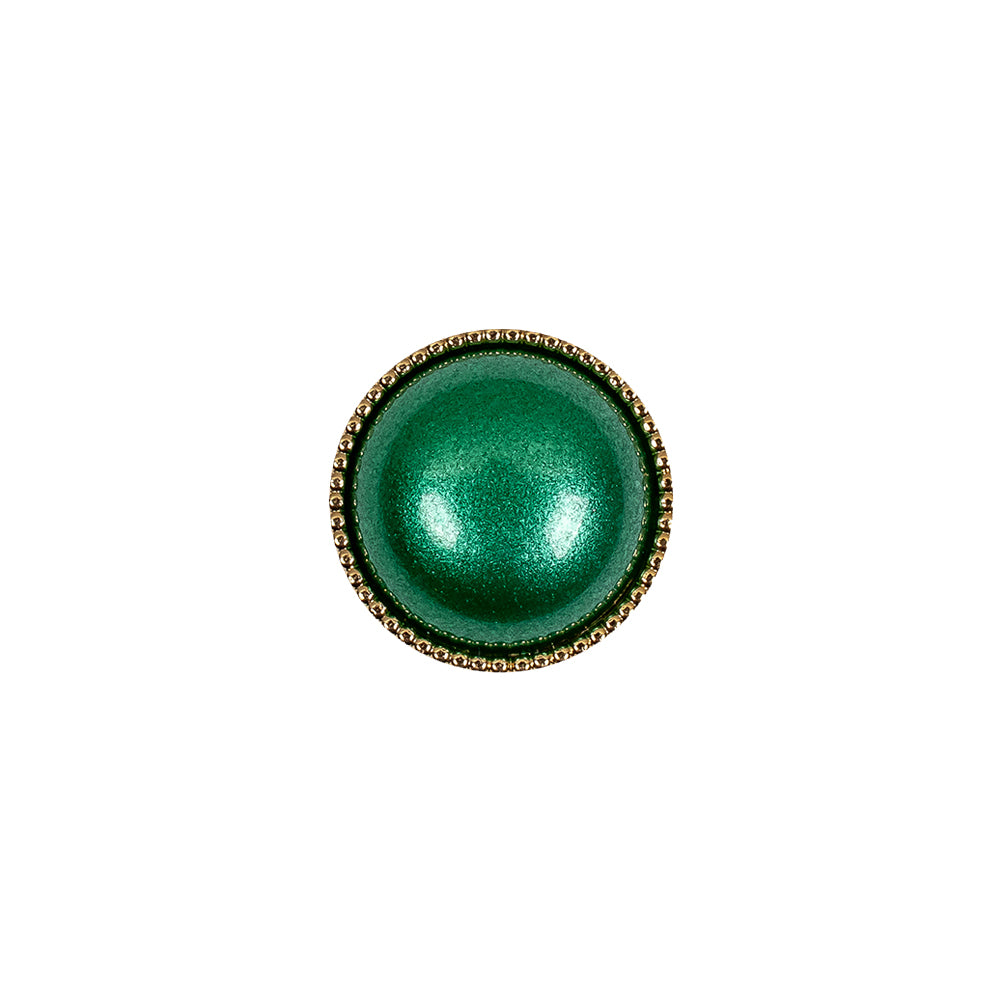 Italian Green and Gold Edged Shank Back Button - 20L/12.5mm - Joann Fabrics