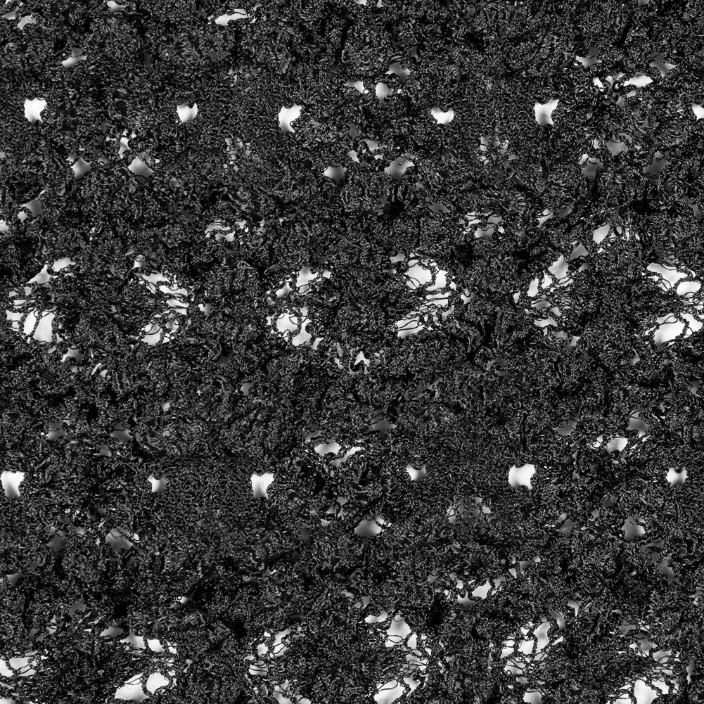 Black Geometric Stretch Puckered Lace - Joann Fabrics