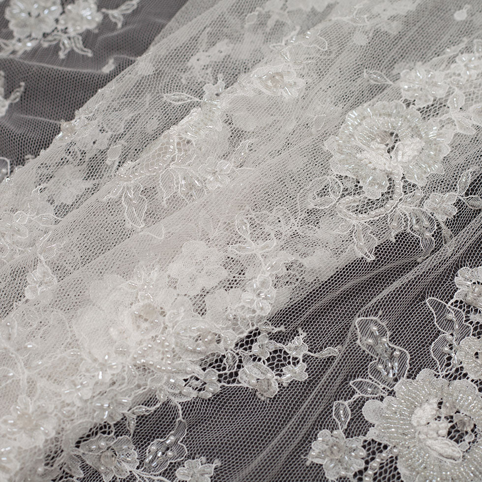 Whisper White Floral Beaded Lace - Joann Fabrics