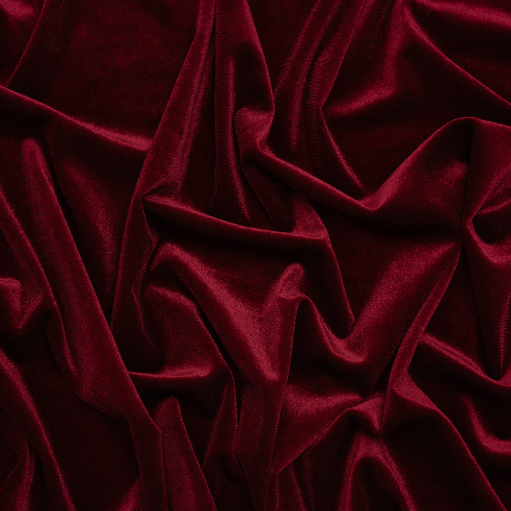Stretch Polyester Velour - Wine Red - Designer Deadstock - Joann Fabrics