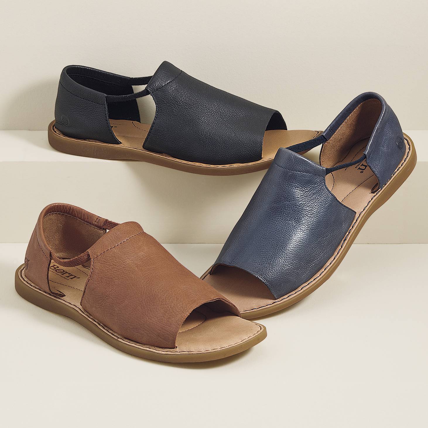 Born® Open Toe Shoe, Genuine Leather, Nonslip Sole - Northstyle Catalog