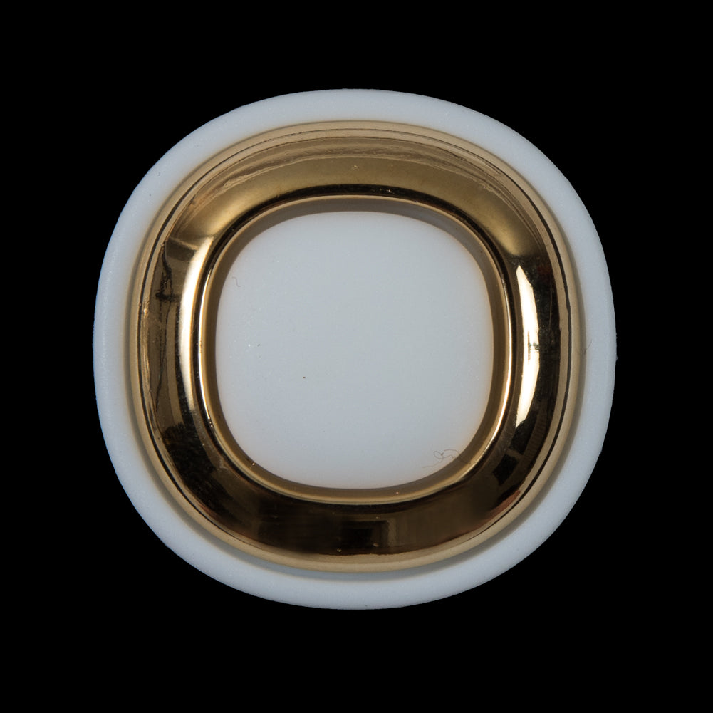 White and Gold 2-Piece Plastic Button - 48L/30.5mm - Joann Fabrics