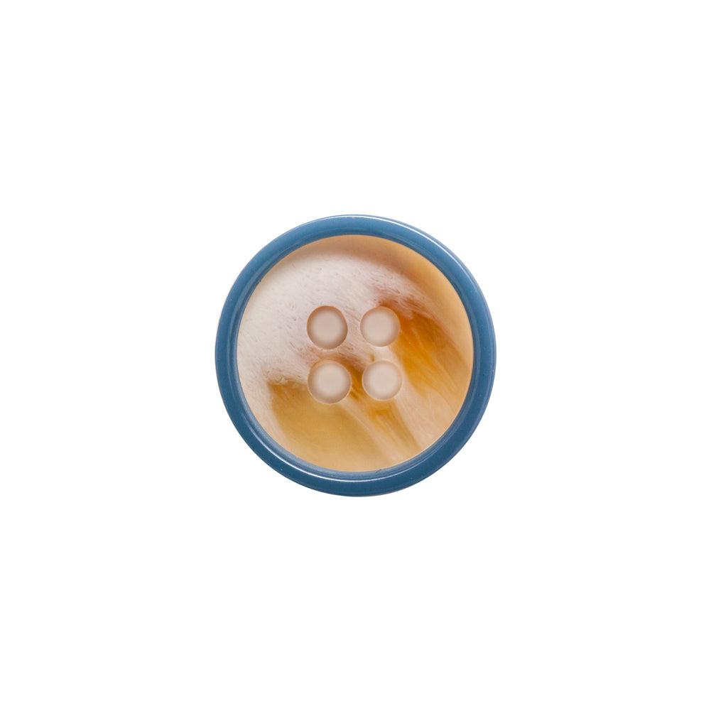Italian Blue, Chipmunk and Silver Birch Abstract 4-Hole Plastic Button - 24L/15mm - Joann Fabrics