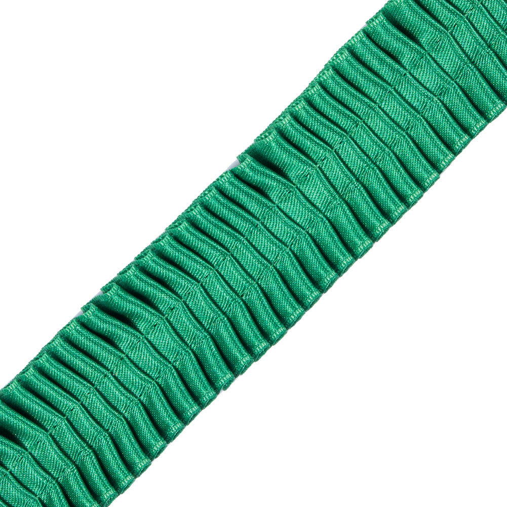 Italian Kelly Green Deep Knife Pleated Trimming - 1