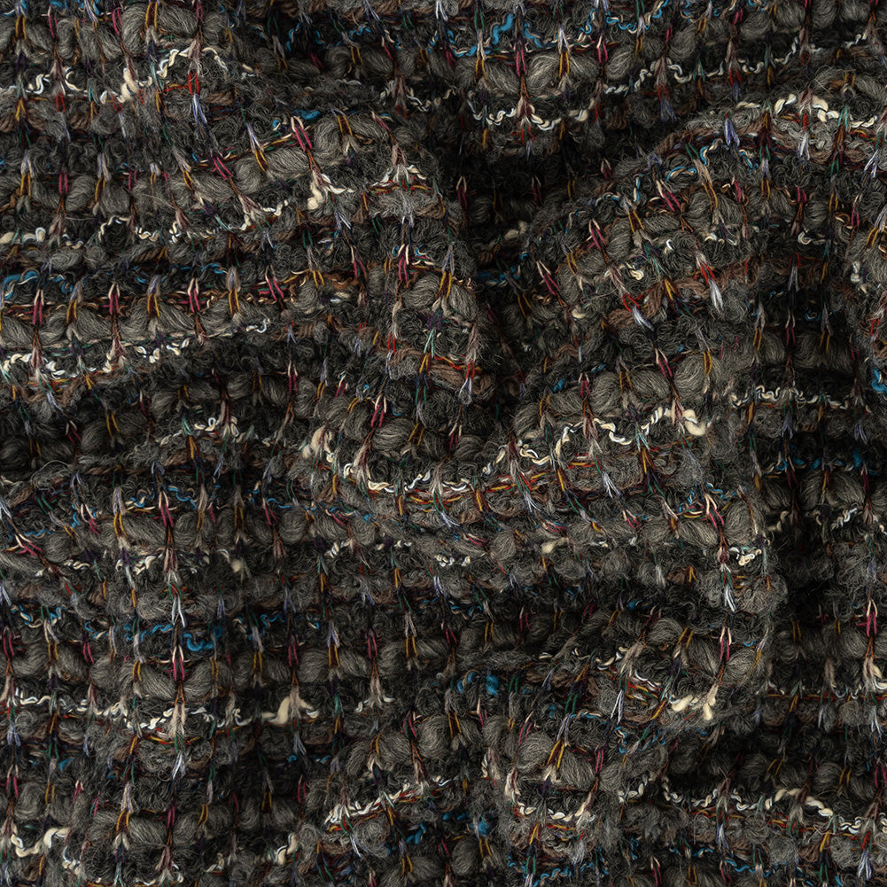 Raven, Gray and Multicolor Striped Chunky Wool Knit - Joann Fabrics