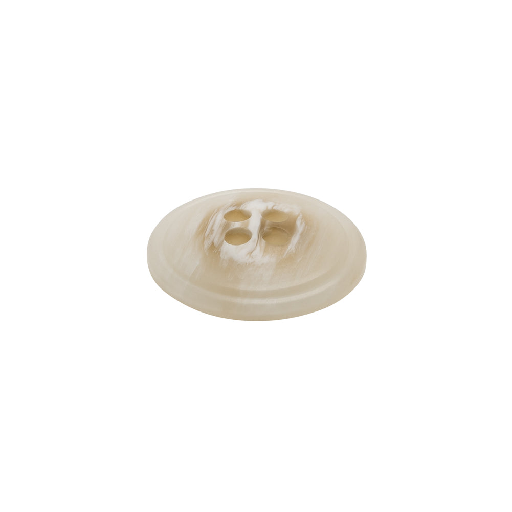 Plastic 4-Hole Button - 28L/18mm - White and Cream Striated - Made in Italy - Joann Fabrics