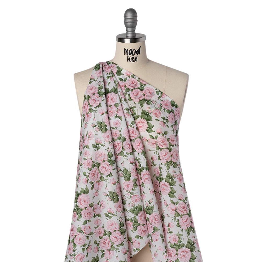 Liberty Fabrics Tana Lawn® - Carline Rose Light Pink - Pale Pink, Green and White Rose Bouquets - Joann Fabrics