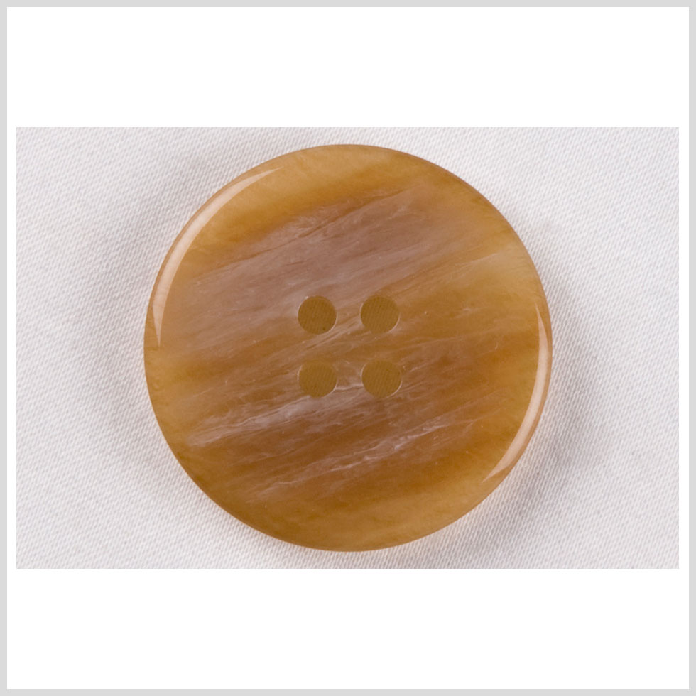 Plastic 4-Hole Button - 44L/28mm - Toffee Beige and White Streaks - Joann Fabrics