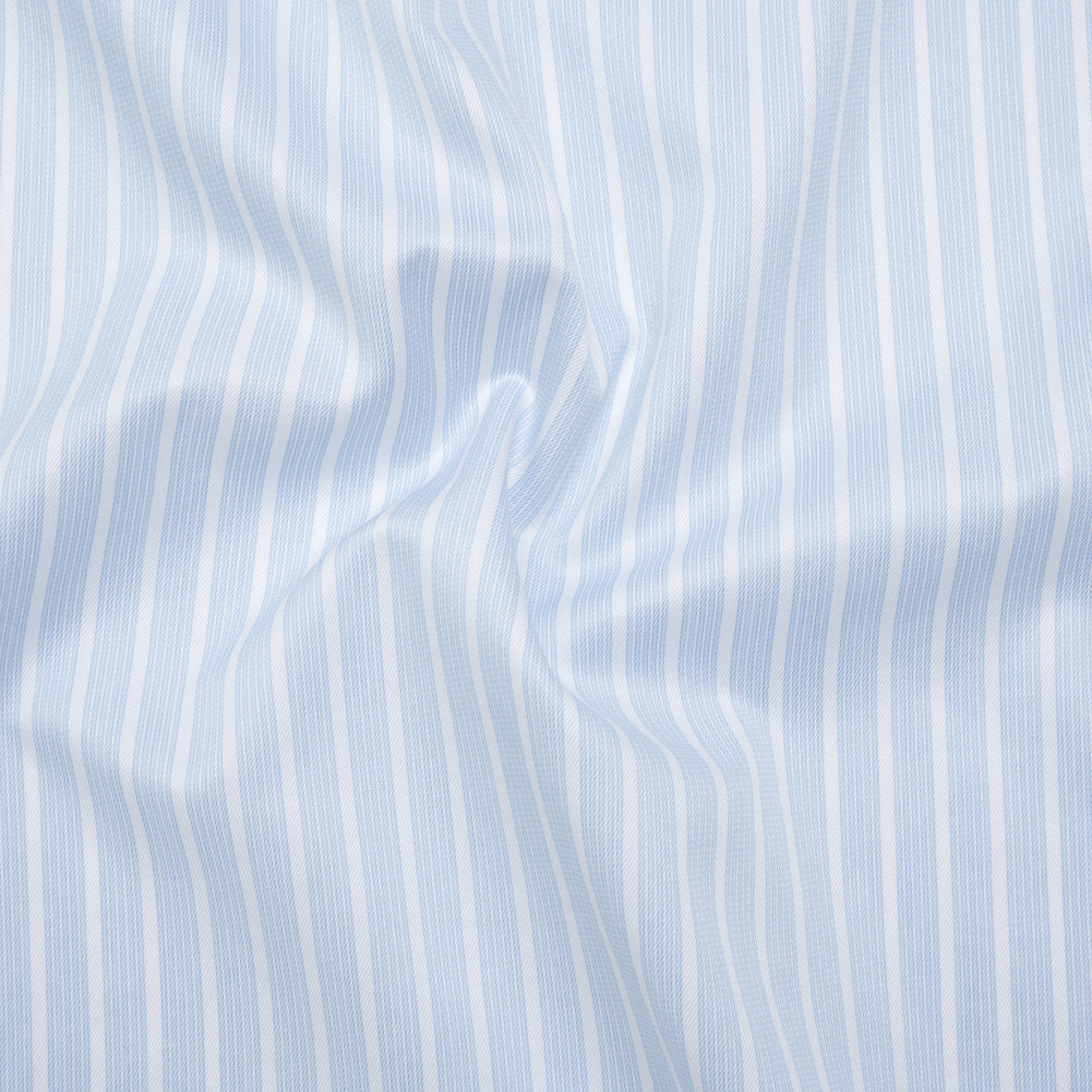 Cotton Twill Shirting - Baby Blue and White Stripe Bundles - Deadstock - Joann Fabrics