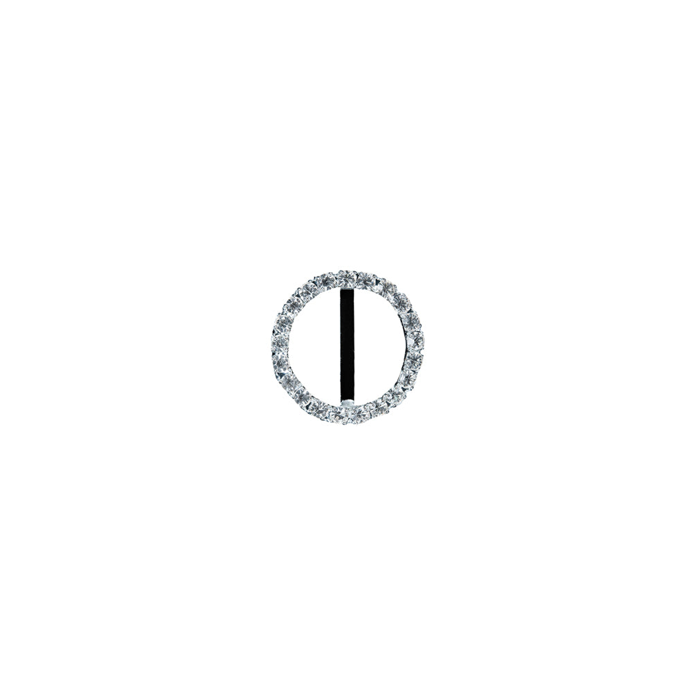 Swarovski Crystal and Silver Circular Rhinestone Slider - 0.75