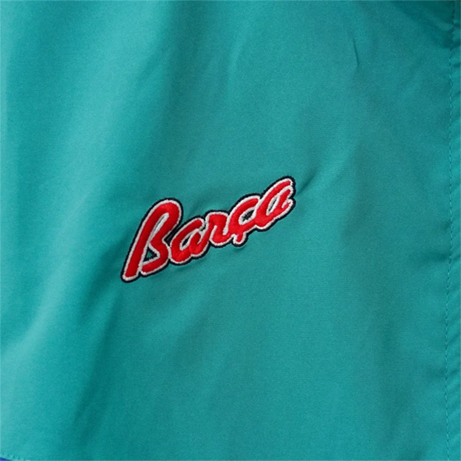 Retro Barcelona 1995-97 Windbreaker Jacket - Cyan And Black - UnitedFutballJersey