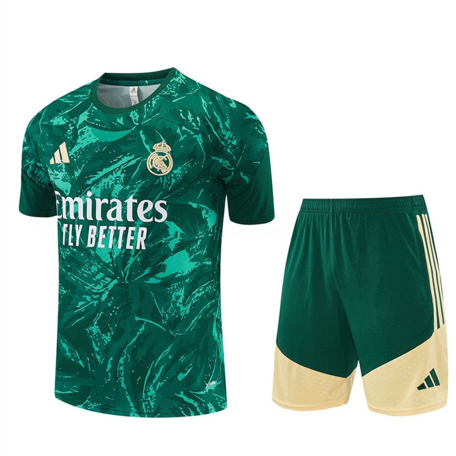 Real Madrid 26-27 Short-Sleeve Training Set - Green Camouflage Top & Green Shorts - UnitedFutballJersey