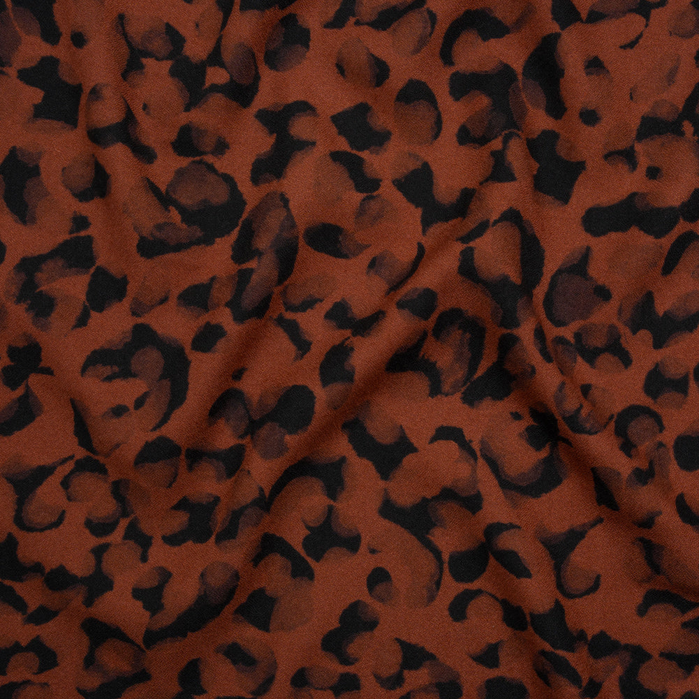 Viscose Crepe - Russet Brown and Black Abstract Spots - Mood Exclusive Smoldering Shadows Print - Joann Fabrics