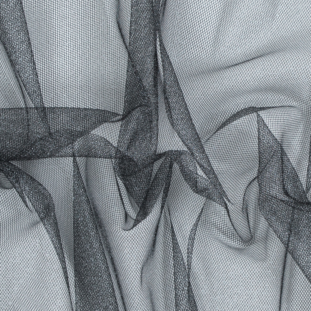 Metallic Tulle - Silver on Black - Joann Fabrics