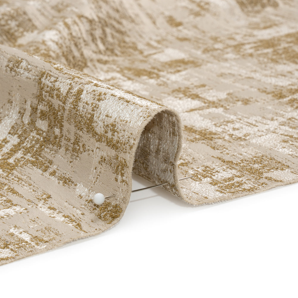 Recycled Polyester Drapery Jacquard - Ochre Abstract Strokes - British Imported - Joann Fabrics