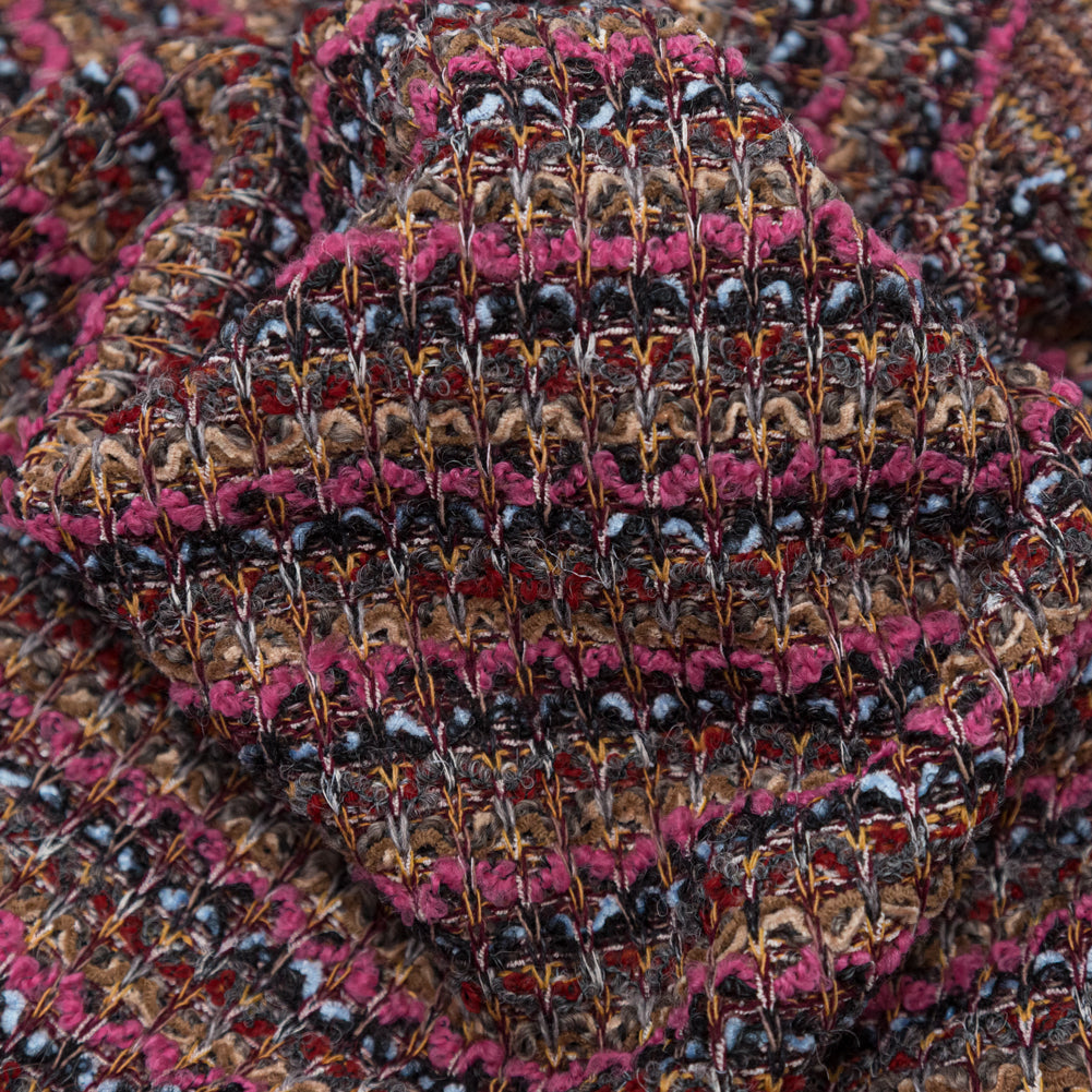 Magenta, Mustard and Navy Striped Blended Wool Knit - Joann Fabrics
