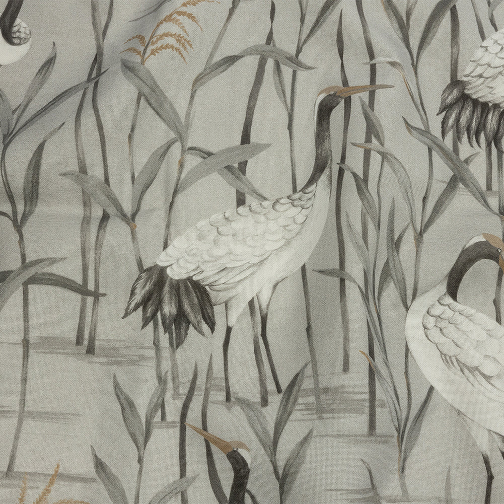 Cotton Canvas Print - Dove Cranes in the Reeds - British Imported - Joann Fabrics