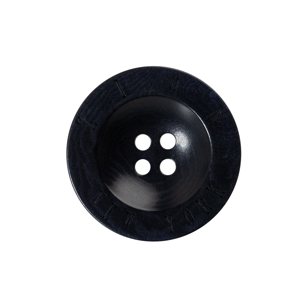 Plastic 4-Hole Button - 38L/24mm - Midnight Designer Logo Rim - Joann Fabrics