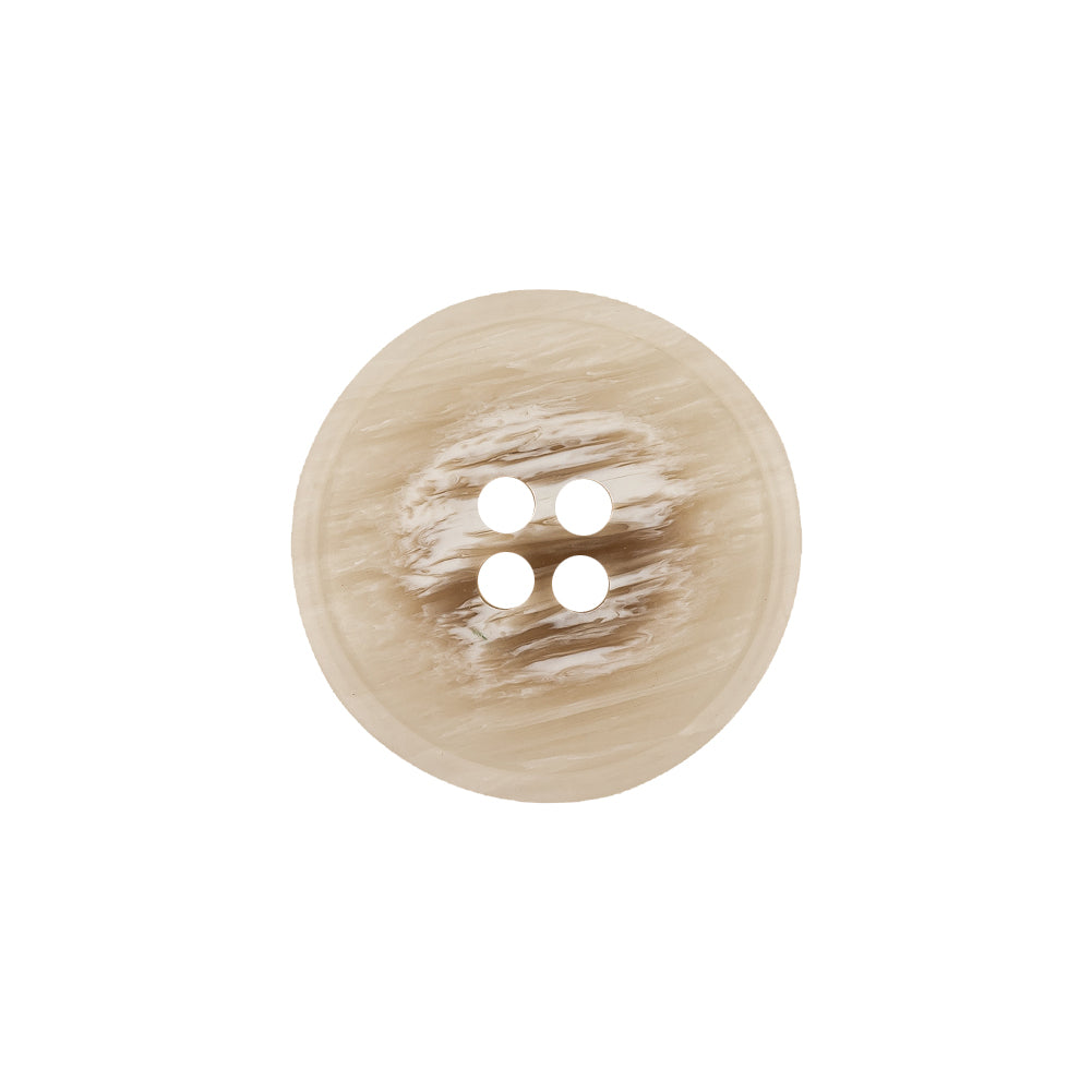 Italian Bone White, Brown and White Striated 4-Hole Plastic Button - 32L/20mm - Joann Fabrics