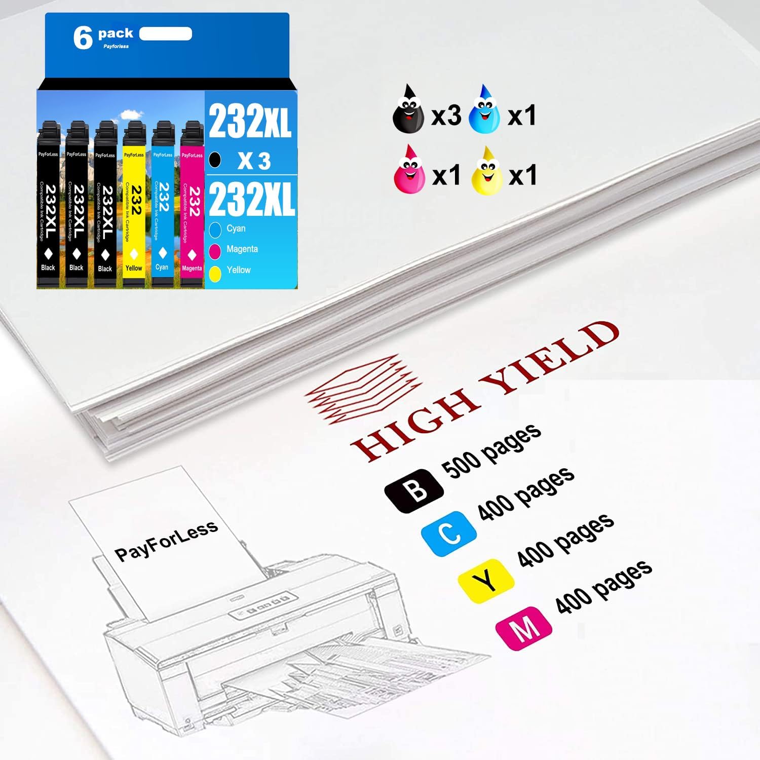 232XL Remanufactured for Epson 232 Ink Cartridge for Epson 232XL T232 ...