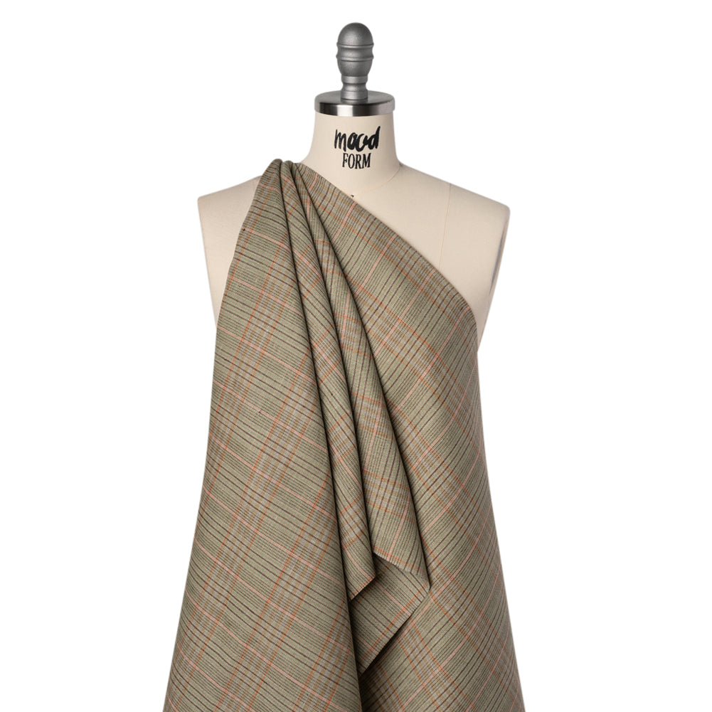 Medium Weight Linen Woven - Brown, Pink and Lime Green Plaid - Joann Fabrics