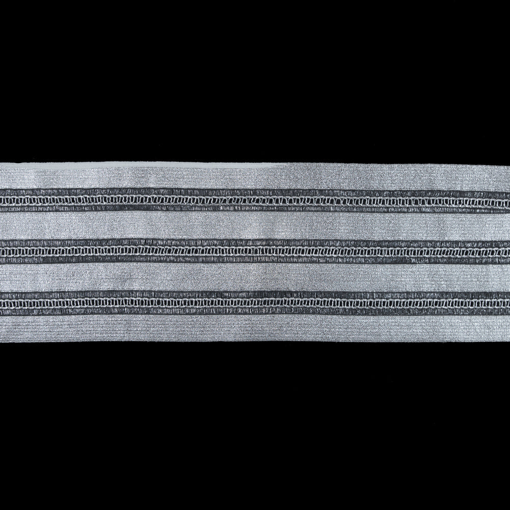 Foiled Silver Metallic Elastic Trim - 3.5