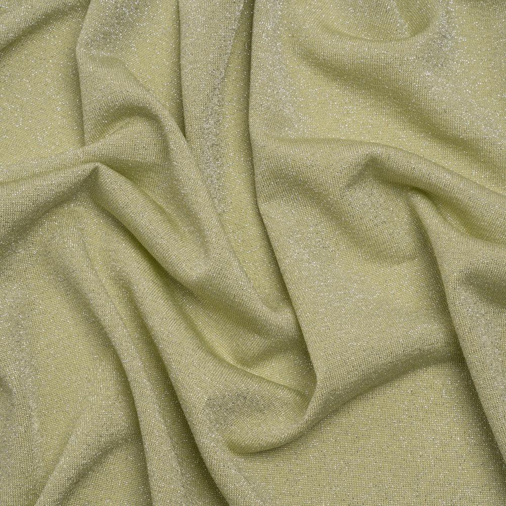Metallic Stretch Rayon Jersey - Jade Green and Silver - Designer Deadstock - Joann Fabrics