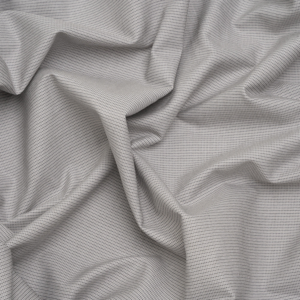 Cotton Oxford Shirting - Gray and White Tiny Checks - Deadstock - Joann Fabrics