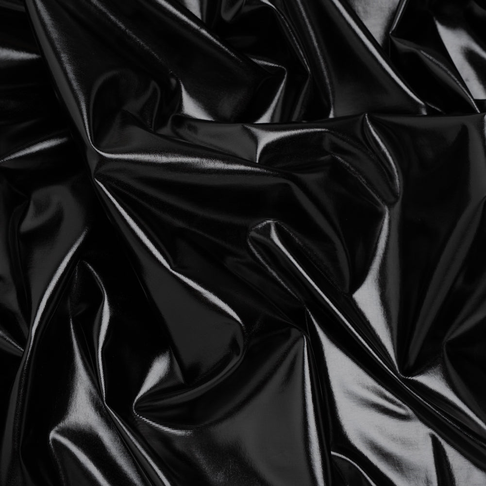 Foiled Faux Leather Stretch Knit - Black - Alison Collection - Joann Fabrics