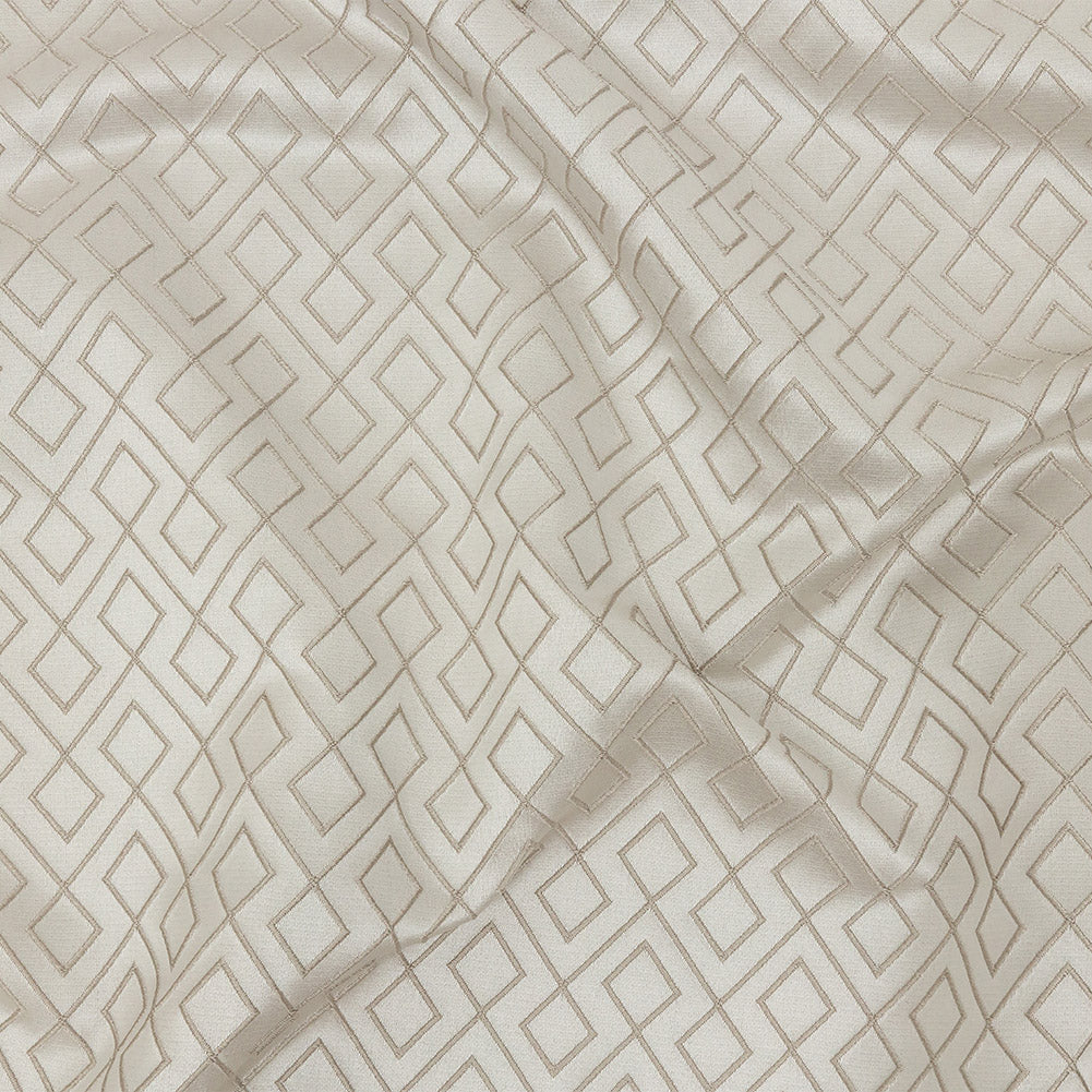 Satin-Faced Jacquard - Taupe Diamond Fret - British Imported - Joann Fabrics