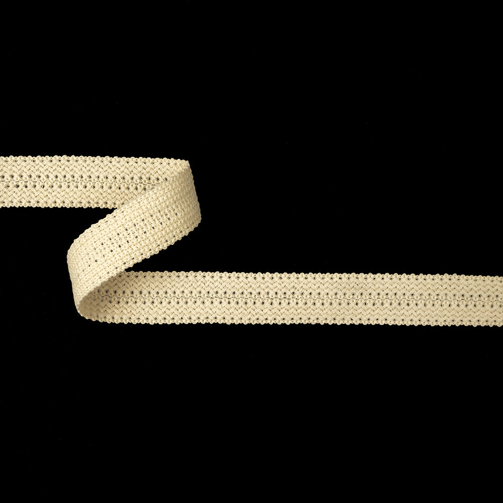 Bleached Sand Wool Foldover Braided Trim - 0.875