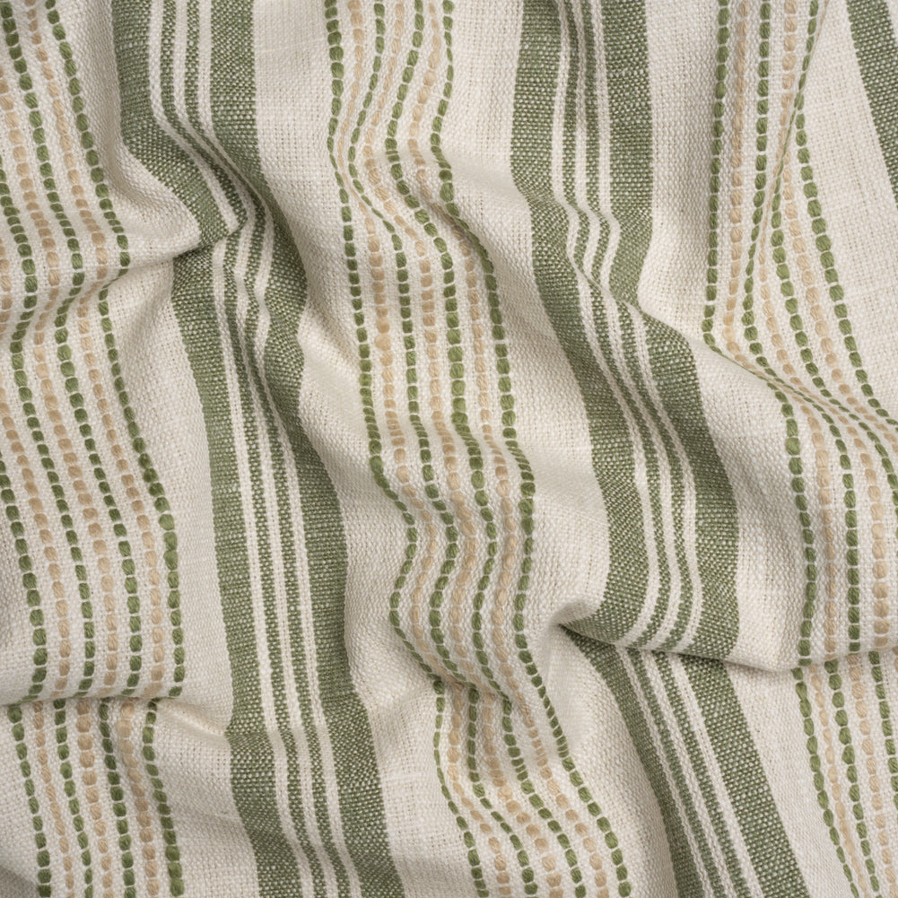 Cotton and Polyester Woven - Sage Tactile Stripes - British Imported - Joann Fabrics