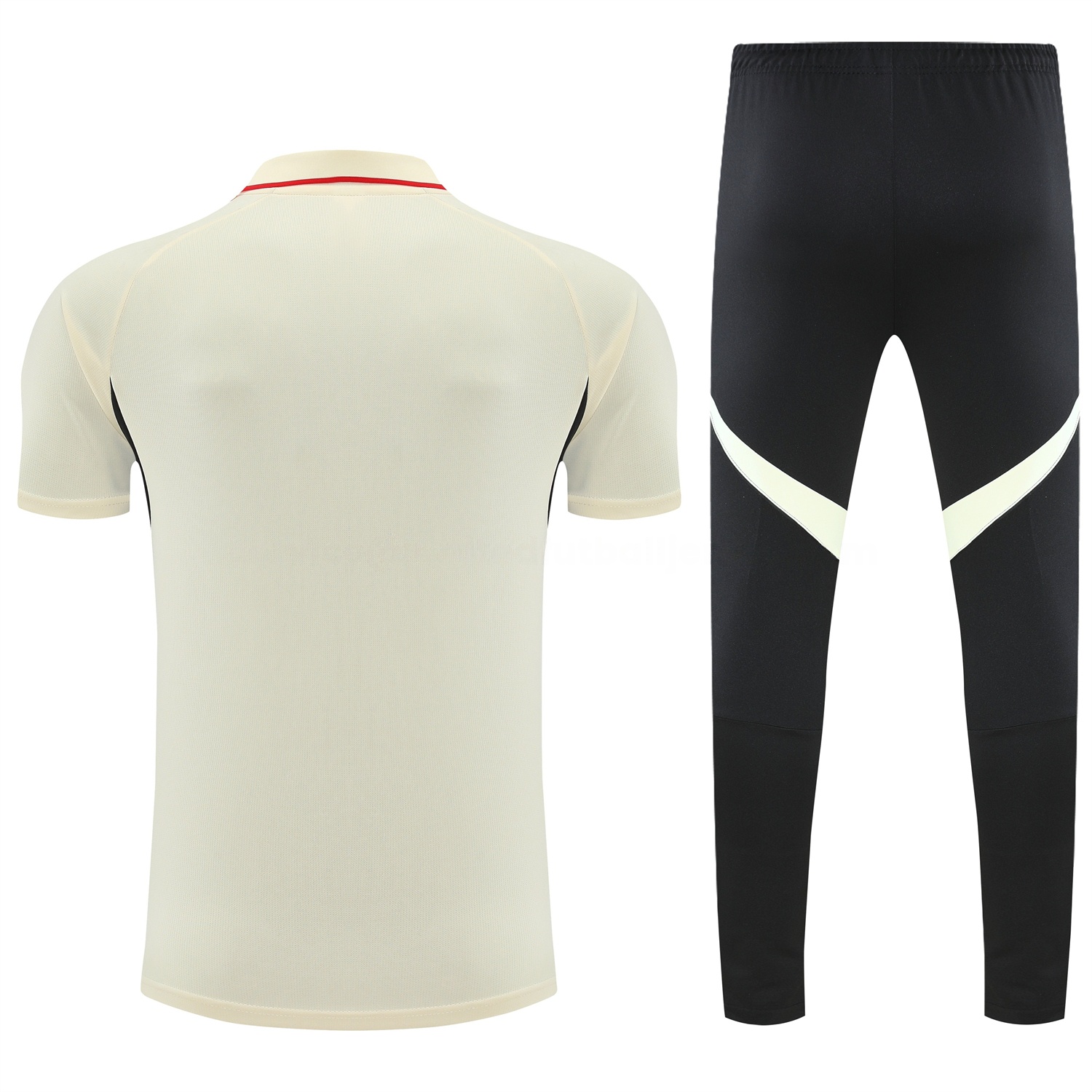 Liver.pool 25-26 POLO Short-Sleeve Training Set - White Top and Black Pants - UnitedFutballJersey